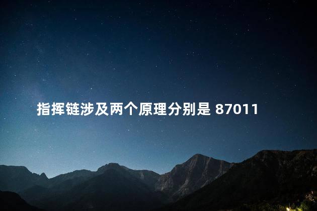 指挥链涉及两个原理分别是 87011部队指挥员指挥链